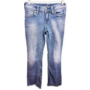 Vtg Silver Suki Denim Jeans Women 27/32 Light Wash Boot Cut Low Rise Y2K…
